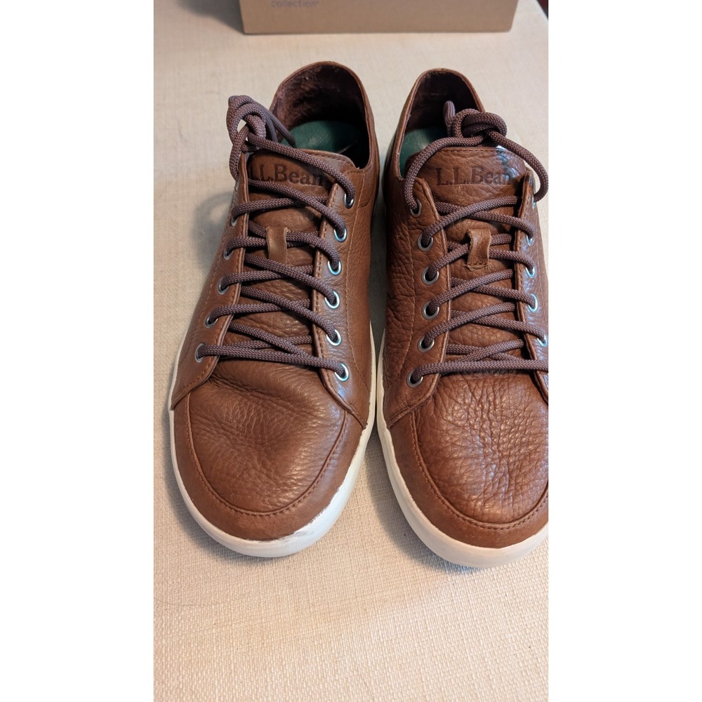 Men's L.L. Bean Tan /Brown Leather Sneakers Size 11 Medium
